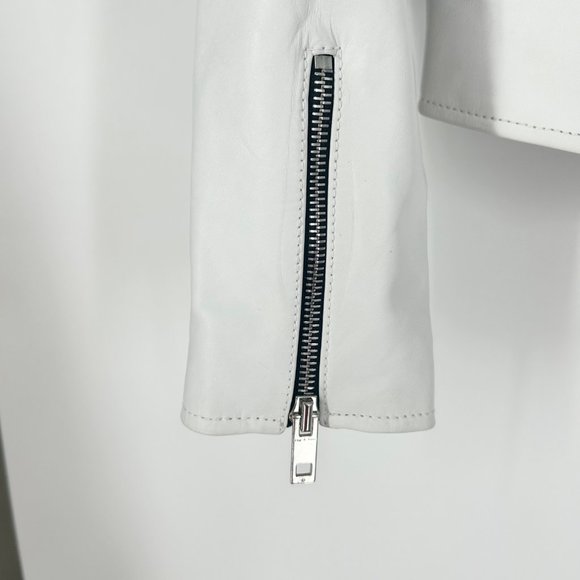 rag & bone White Leather Moto Biker Jacket - Picture 4 of 13